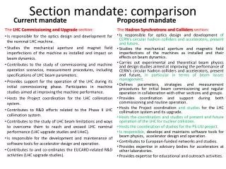 section mandate comparison