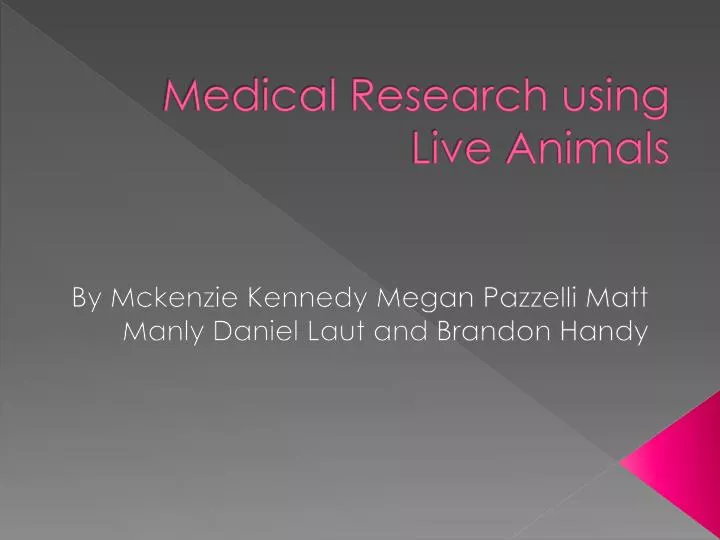 medical research using live animals