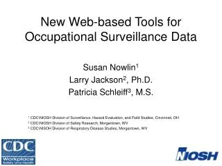 New Web-based Tools for Occupational Surveillance Data