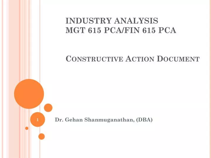 industry analysis mgt 615 pca fin 615 pca constructive action document