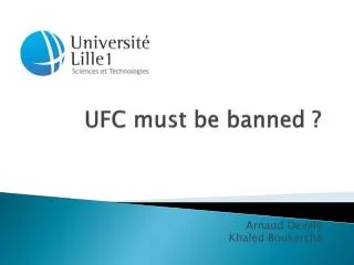 UFC must be banned ?