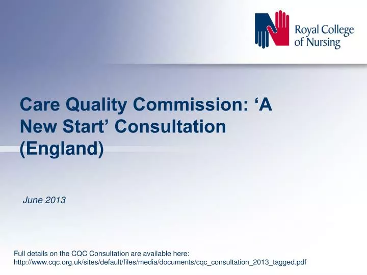 care quality commission a new start consultation england