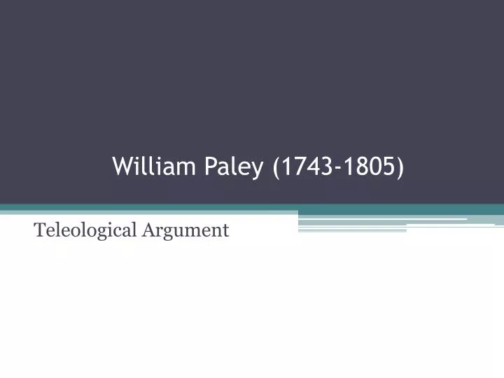 william paley 1743 1805