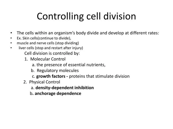 controlling cell division