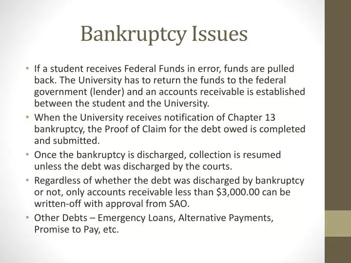 bankruptcy issues
