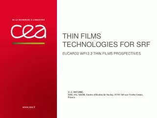 Thin films technologies for SRF EUcard2 WP12.2 Thin films prospectives