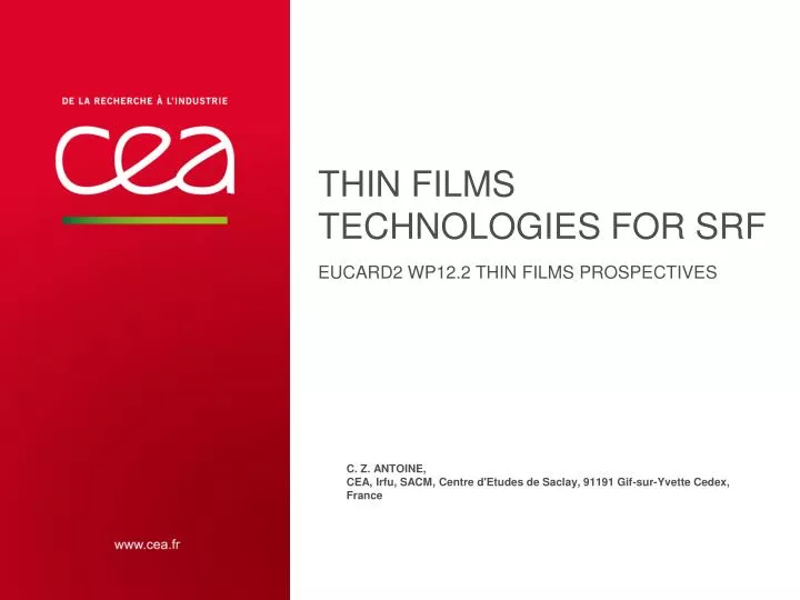 thin films technologies for srf eucard2 wp12 2 thin films prospectives