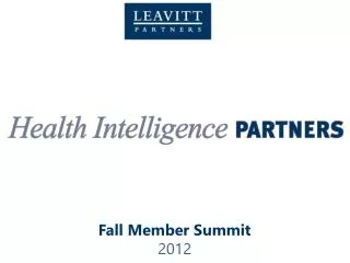 Fall Member Summit 2012