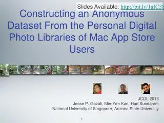 Constructing an Anonymous Dataset From the Personal Digital Photo Libraries of Mac App Store Users
