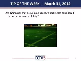 TIP OF THE WEEK - March 31, 2014