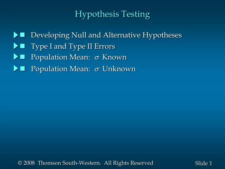 hypothesis testing