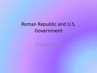 Roman Republic and U.S. Government