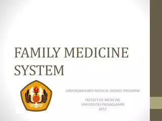 FAMILY MEDICINE SYSTEM