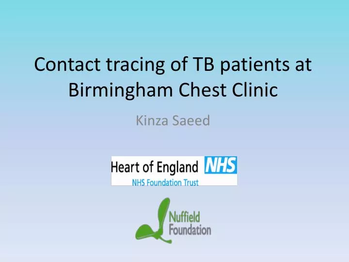 contact tracing of tb patients at birmingham chest clinic
