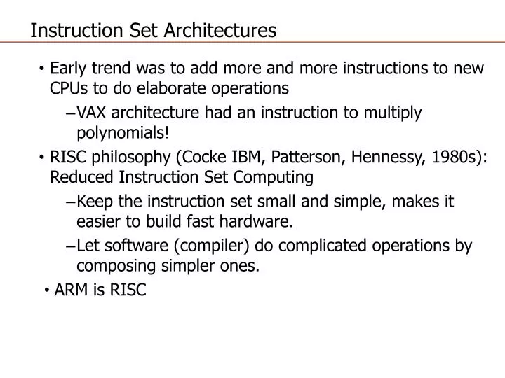 instruction set architectures