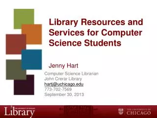 Library Resources and Services for Computer Science Students