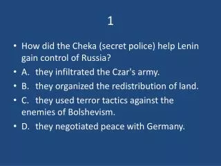 How did the Cheka (secret police) help Lenin gain control of Russia?