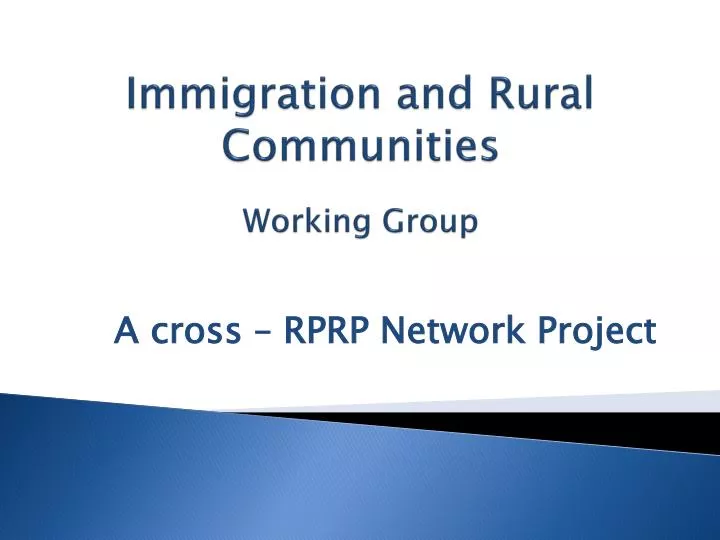 immigration and rural communities working group
