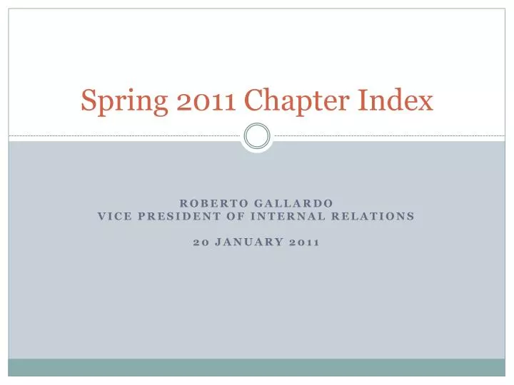 spring 2011 chapter index