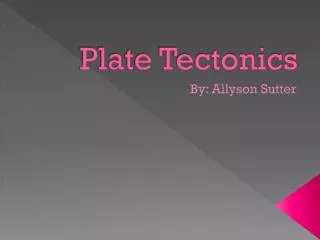 Plate Tectonics