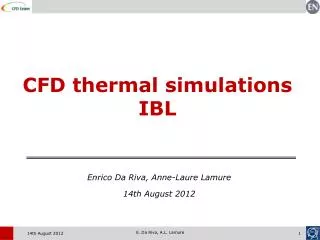 CFD thermal simulations IBL