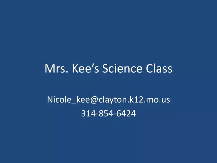 mrs kee s science class