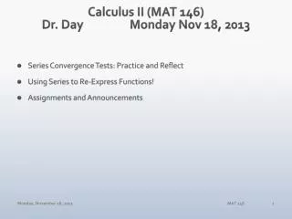 Calculus II (MAT 146) Dr. Day		Monday Nov 18, 2013