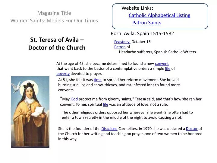 st teresa of avila doctor of the church