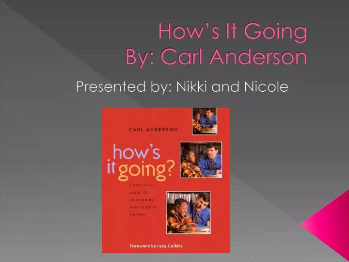 how s it going by carl anderson