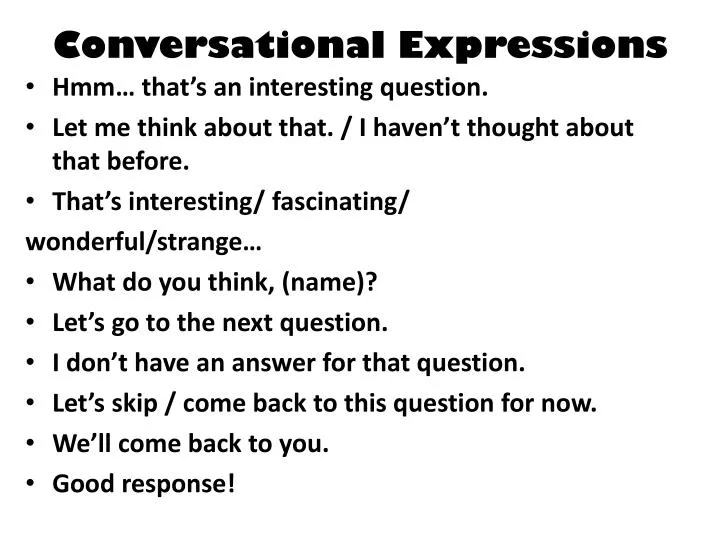 conversational expressions