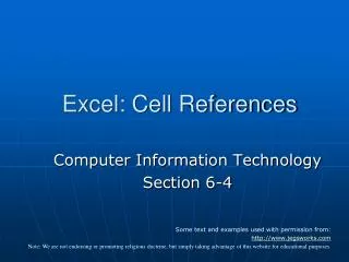 Excel: Cell References