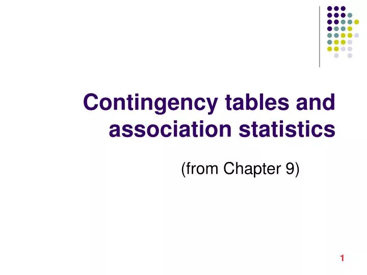 contingency tables and association statistics