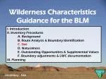 Wilderness Characteristics Guidance for BLM Inventory Procedures - slide 1