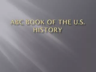 ABC Book of the U.S. History