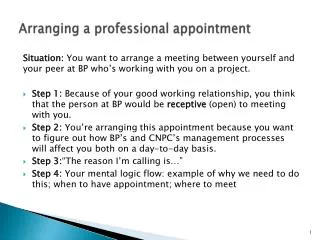 A rranging a professional appointment