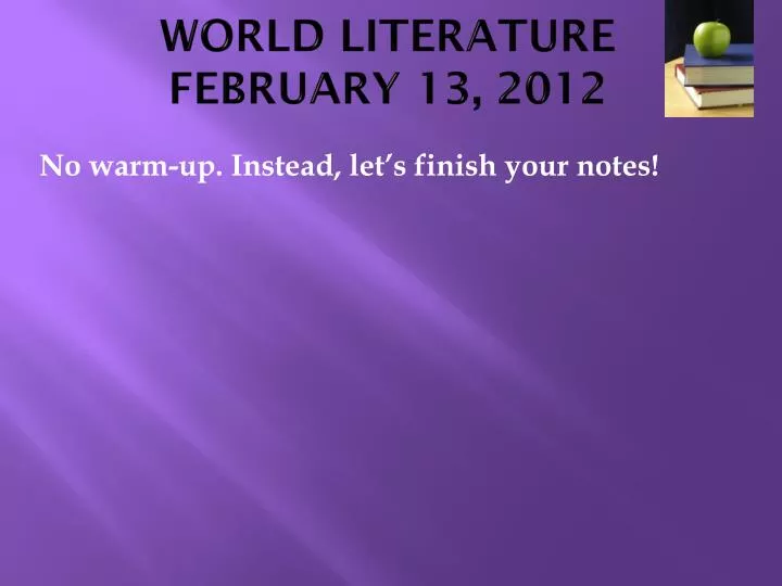world literature february 13 2012
