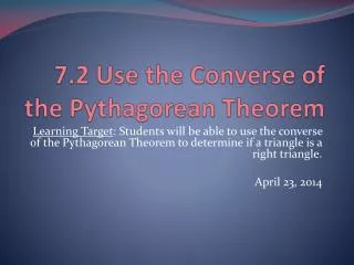 7 2 use the converse of the pythagorean theorem