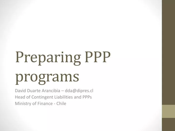 preparing ppp programs