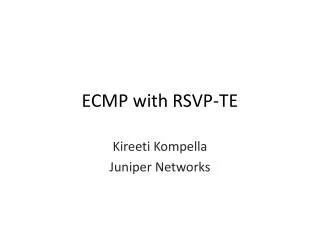 ECMP with RSVP-TE