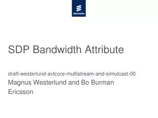 SDP Bandwidth Attribute