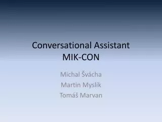 Conversational Assistant MIK-CON