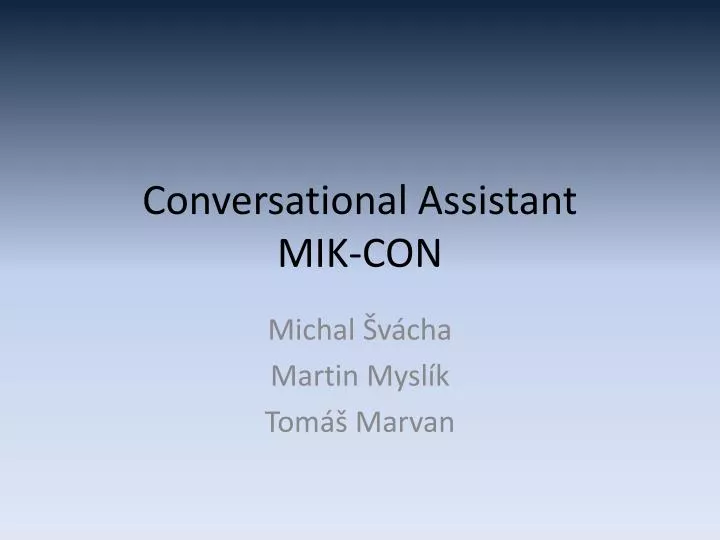 conversational assistant mik con