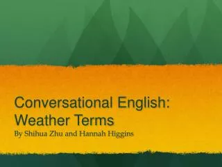 Conversational English: Weather Terms