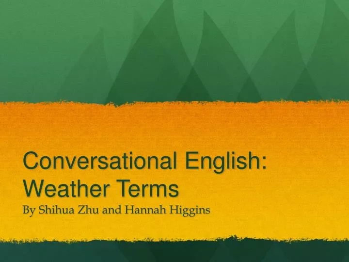 conversational english weather terms