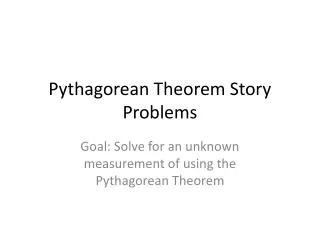 Pythagorean Theorem Story Problems