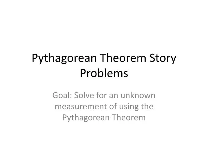 pythagorean theorem story problems