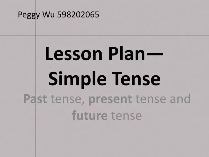 lesson plan simple tense