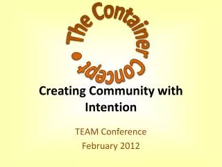 Creating Community with Intention