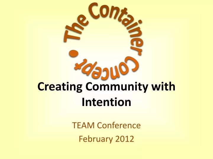 creating community with intention