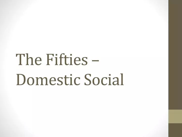 the fifties domestic social